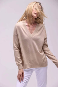 Minnie Rose - Long And Lean V-neck Sweater