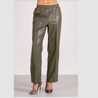 Elan - Vegan Leather Wide Leg Pants
