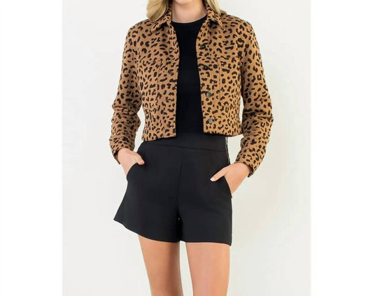 Thml - Women's Cheetah Print Cropped Jacket