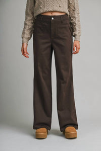 Mable - Front Patch Wide Leg Pants