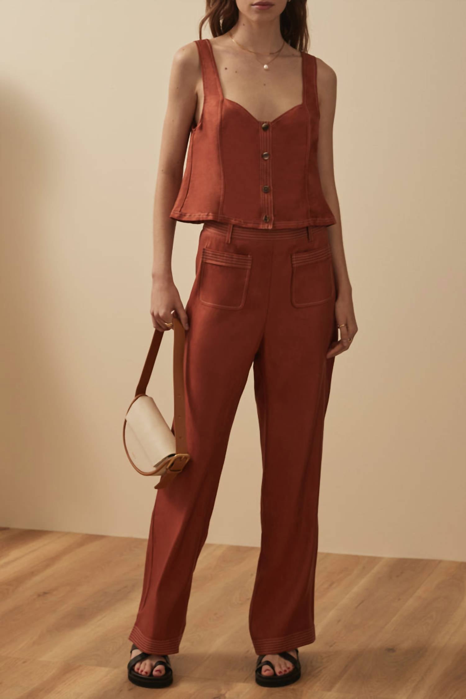 Sancia The Eynid Pants in sienna - women's pants - detail view