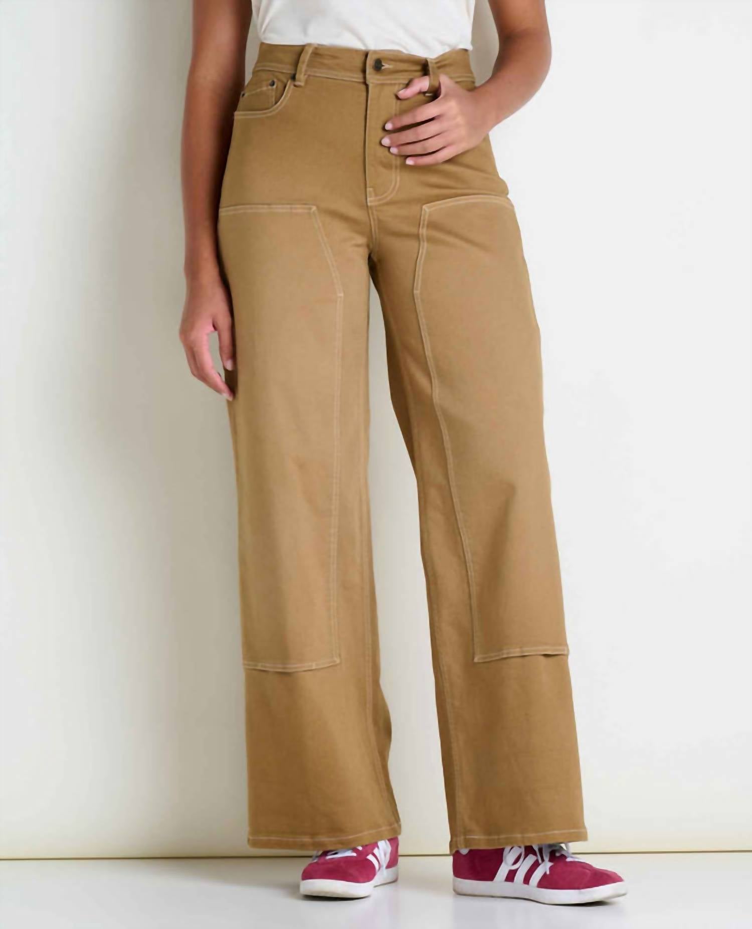 TOAD&CO Balsam Wide Leg Utility Pant in honey brown - women's pants