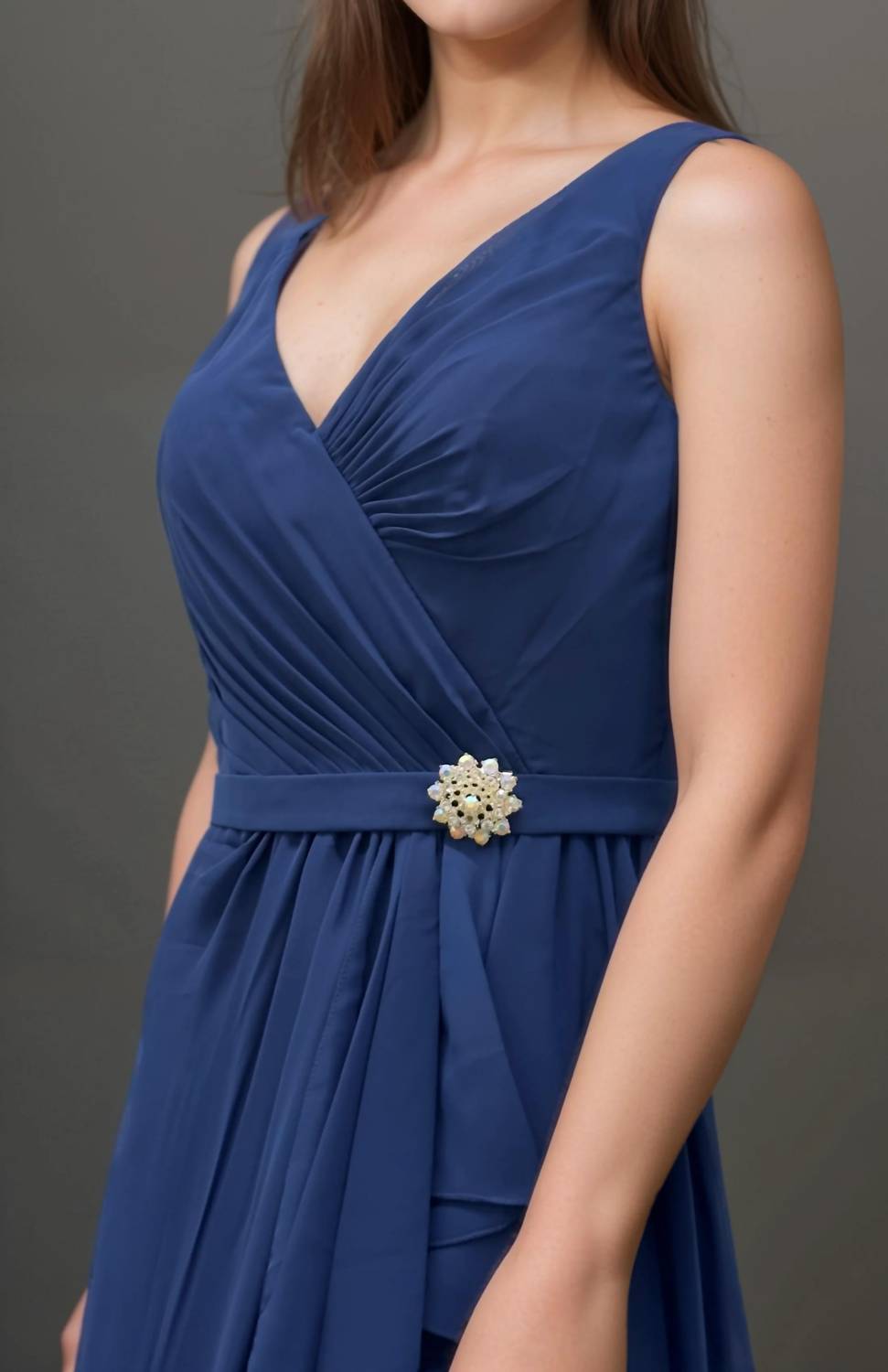 Last Dress - Mirabella Brooch Drape Mini Dress
