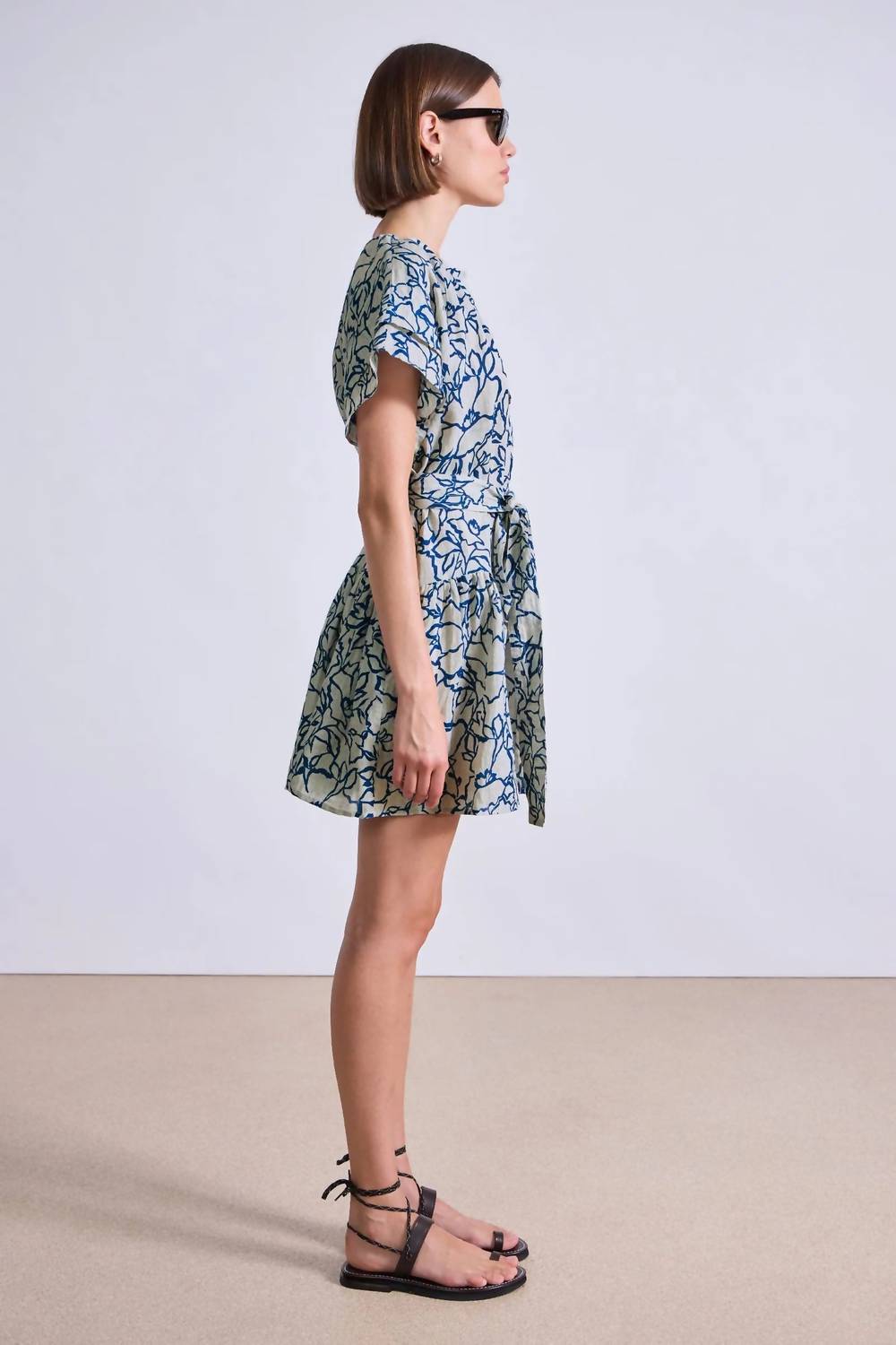Apiece Apart - Lace Floral Flax Morgan Mini Dress