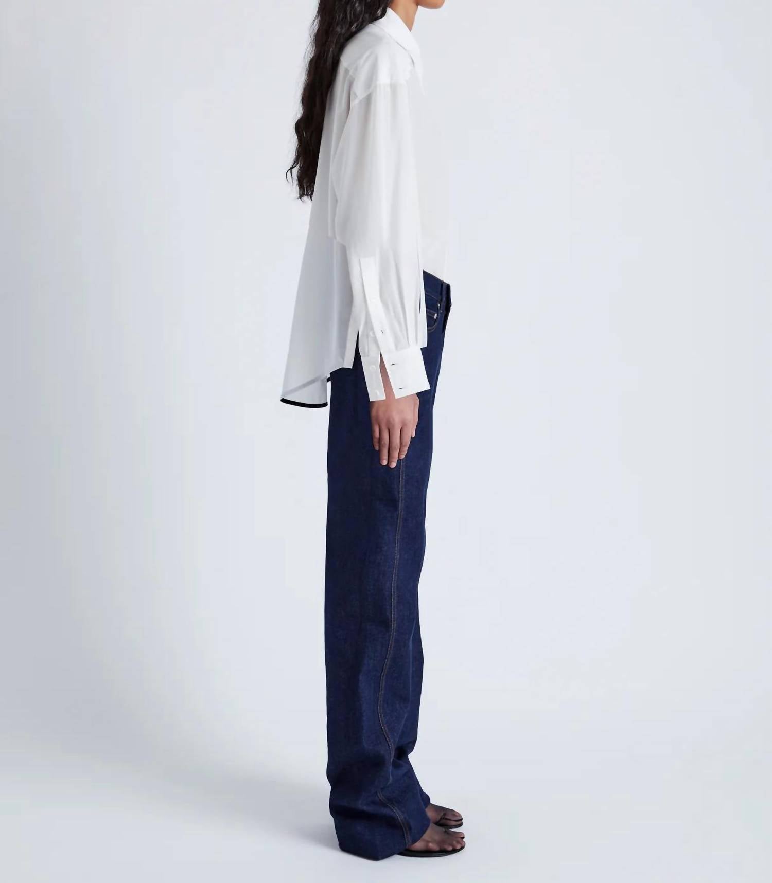 Proenza Schouler Demi Button Down Blouse in bone - women's shirt - alternate view