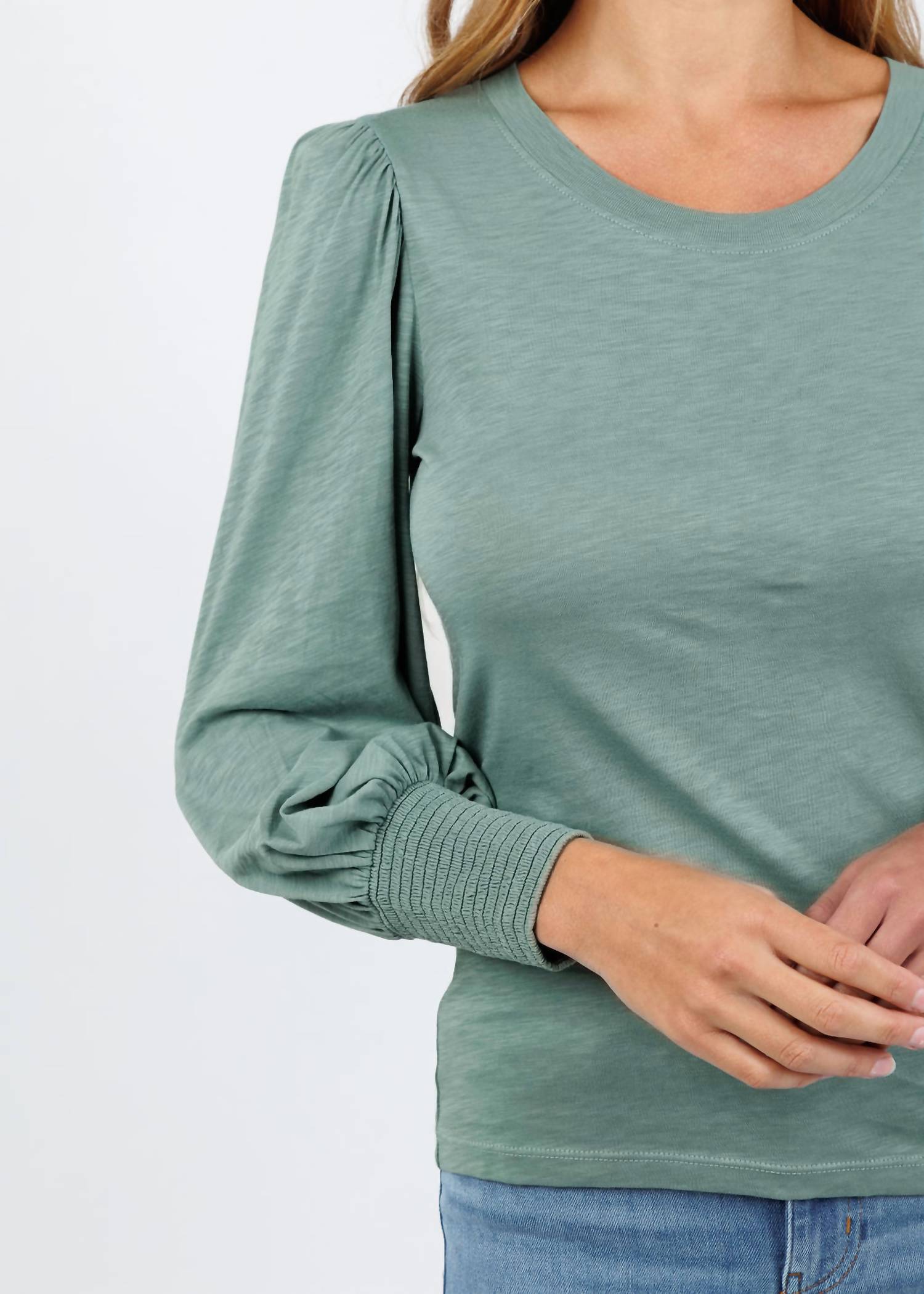 Nation Ltd - Loren Smocked Peasant Tee