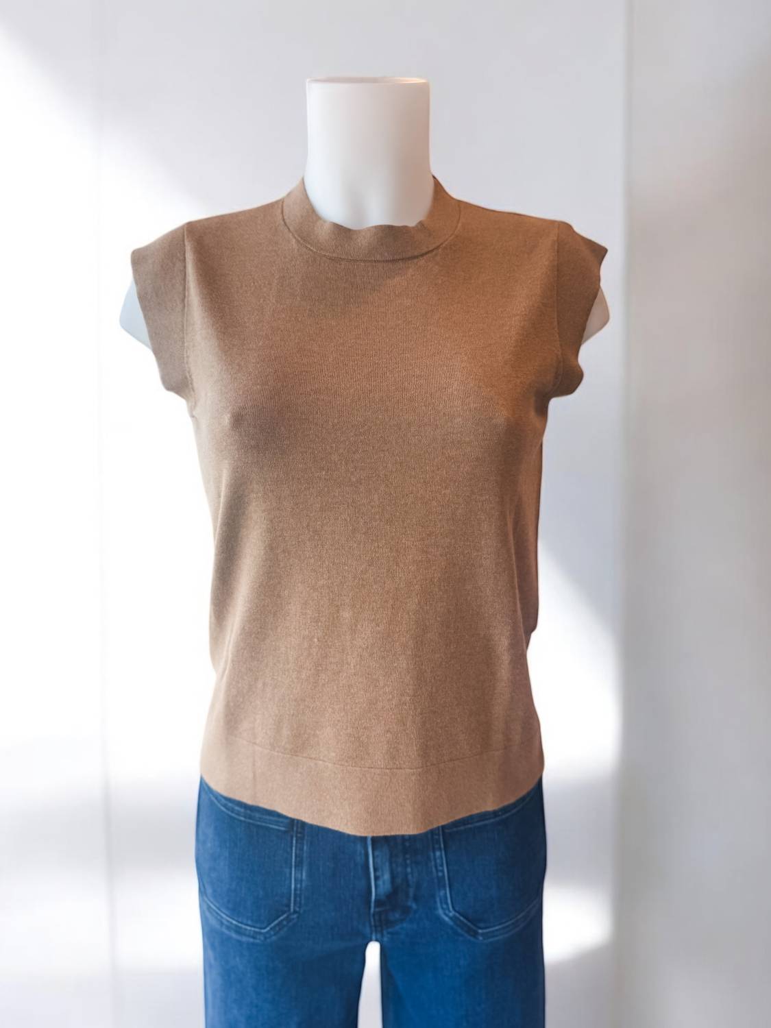 Minnie Rose - Classic Cap Sleeve Crew Neck Top