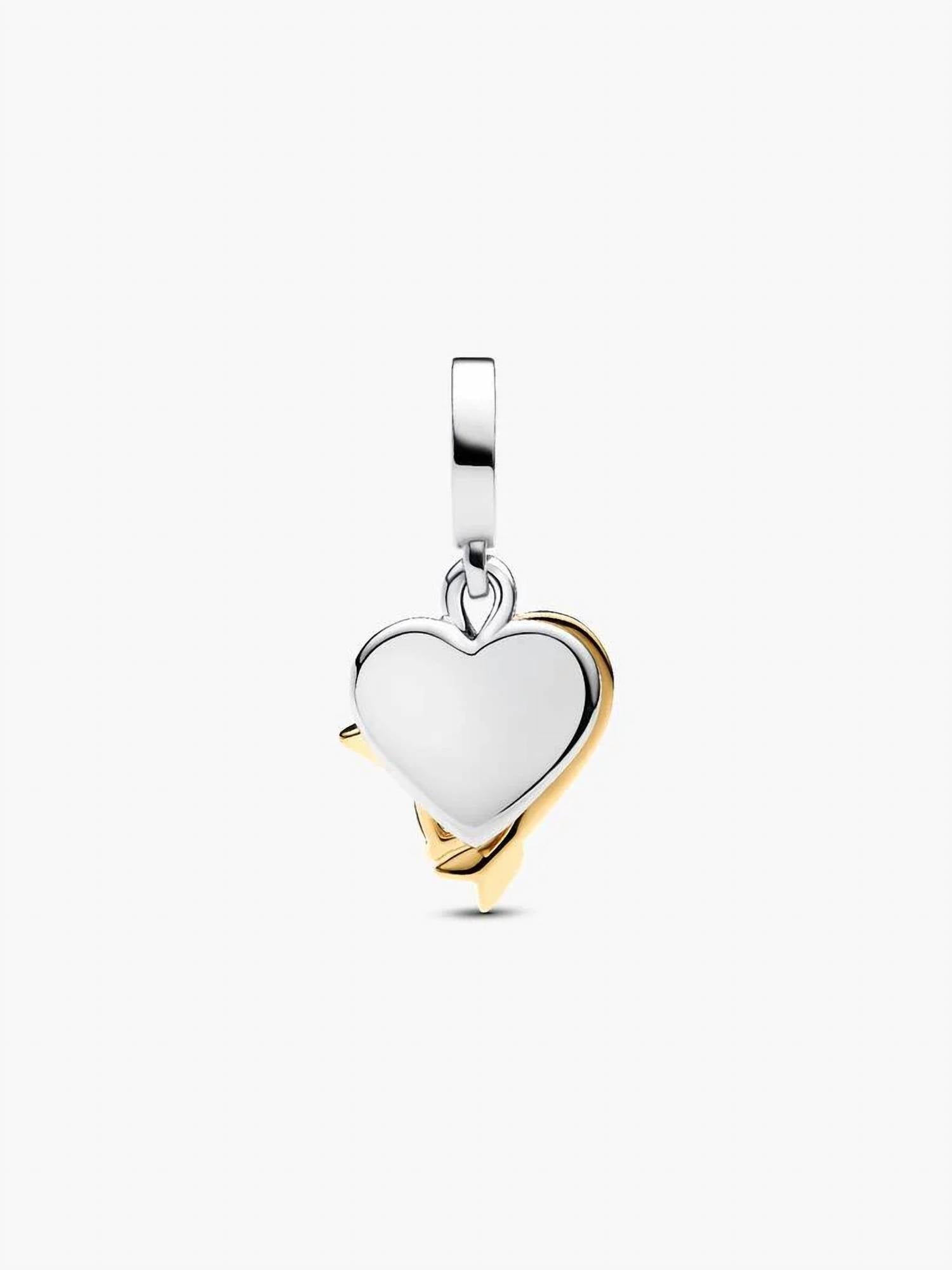 Pandora - Engravable Heart & Arrow Double Dangle Charm
