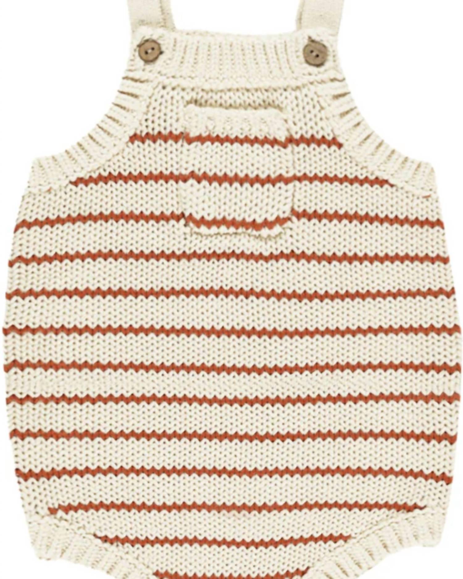 Rylee + Cru Kids' Ashton Knit Romper in poppy stripe - kids' item - detail view
