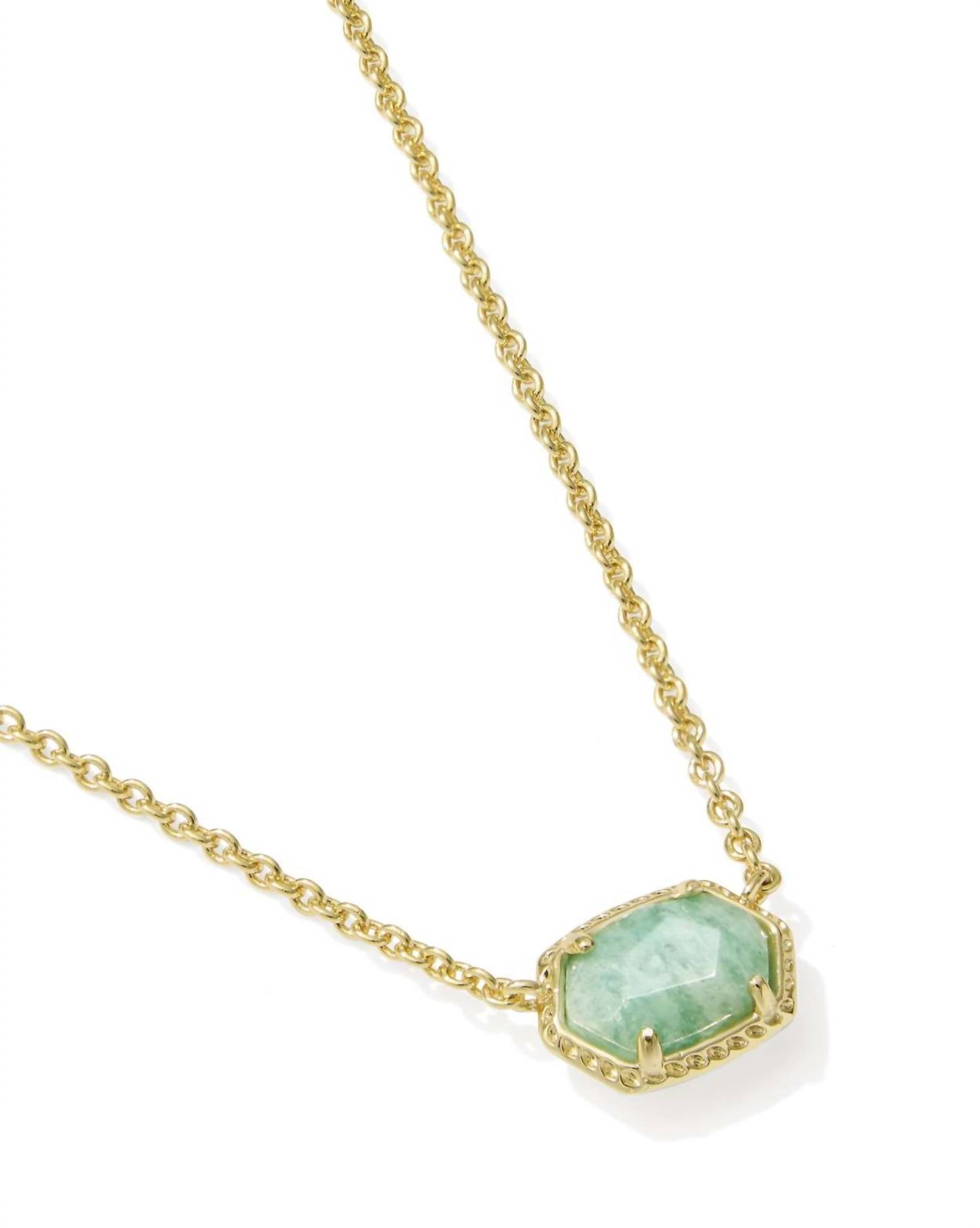 Kendra Scott Women's Daphne Frame Short Pendant Necklace in gold teal amazonite - women's jewelry - alternate view