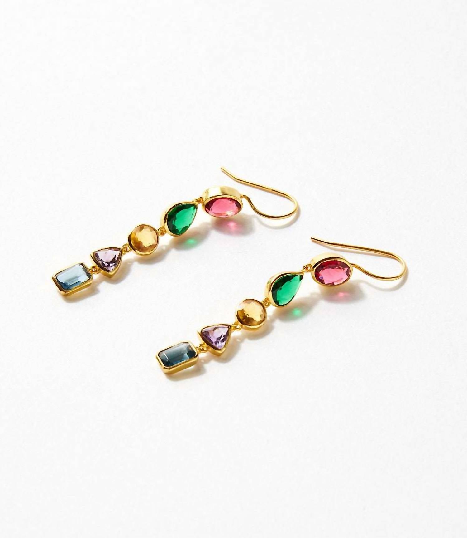 SCHMUCKOO Women's Mixed Gemstone Dangle Earrings in multi - women's jewelry - detail view