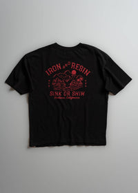 Iron & Resin Men's Sink Or Swim Tee in black - men's t-shirt - detail view