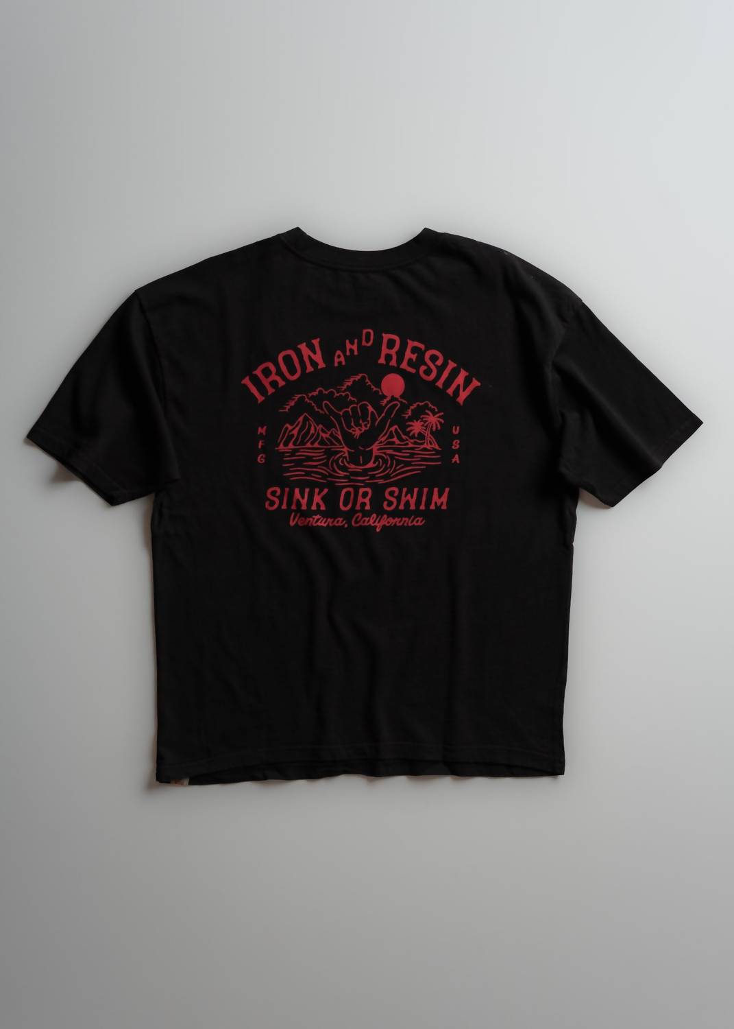 Iron & Resin Men's Sink Or Swim Tee in black - men's t-shirt - detail view