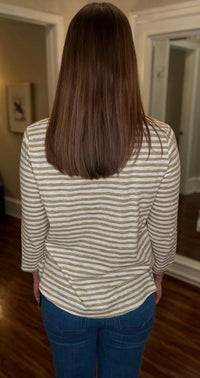 Multiples - Striped 3/4 Sleeve Round Neck Top