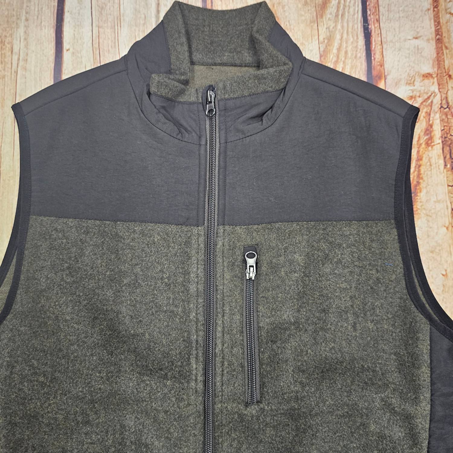 F/X Fusion Men's Collared Field Vest in black - men's jacket - detail view