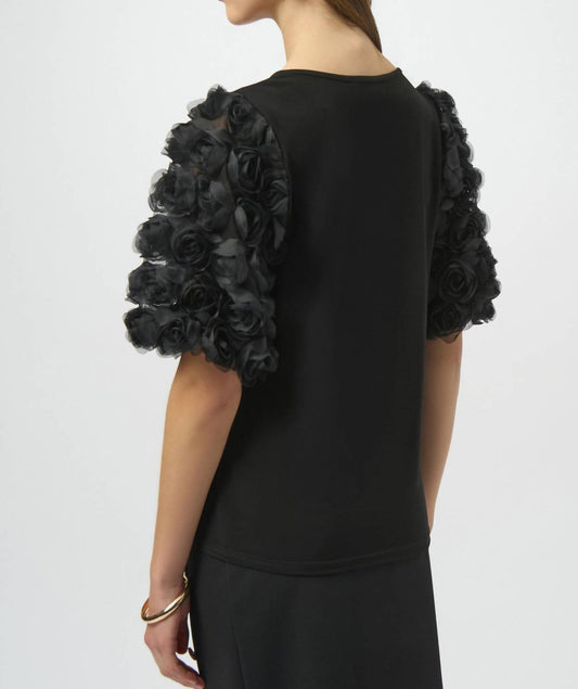 Joseph Ribkoff - Silky Rosette Sleeves Top