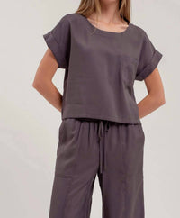 Blu Pepper - Short Cuff Sleeve Top