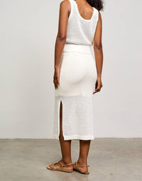 Skies Are Blue - Lemon Applique Midi Crochet Skirt