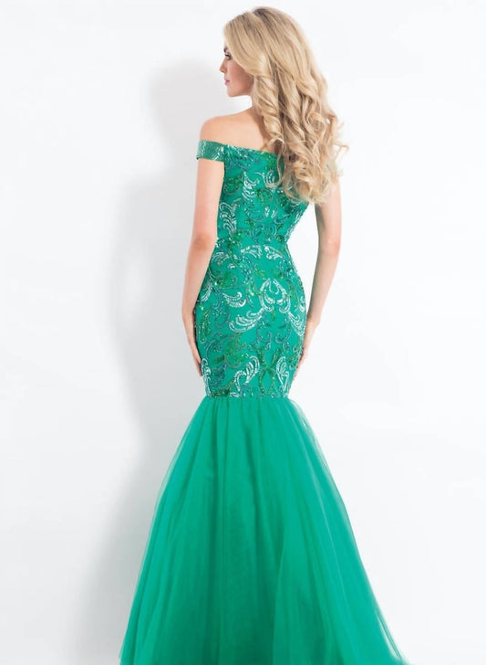 Rachel Allan - Off Shoulder Mermaid Prom Dress