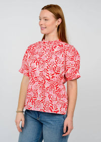 Ivy Jane Cupid's Garden Top in red - women's blouse - alternate view