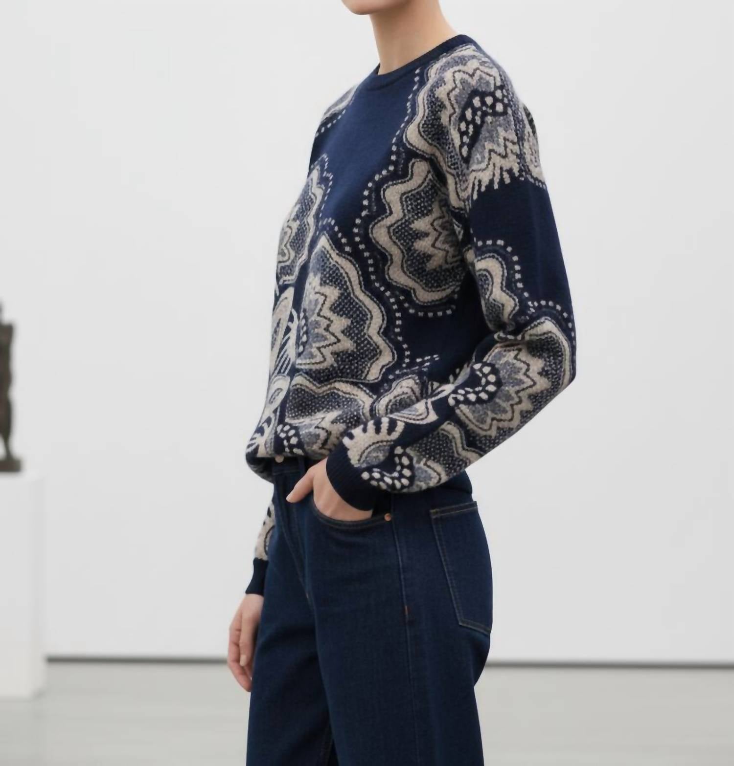 Jumper1234 - Doily Crew Neck Sweater Top