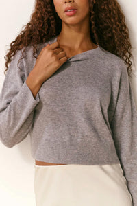 LoveShackFancy Bellman Pullover in grey - women's sweater