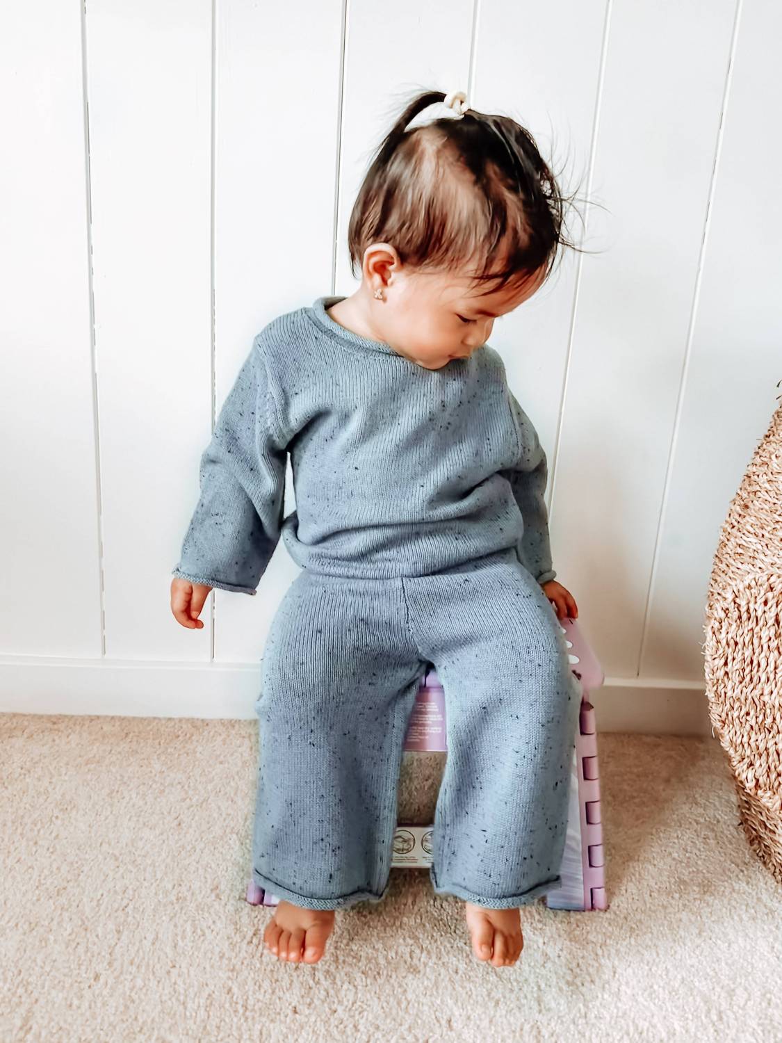 Zoe Jay - Kids' Speckled Ribbed Knit Two Piece Set