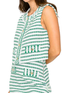 Love Wednesday - Kaitlyn Summer French Boucle Vest & Mini Skirt Set