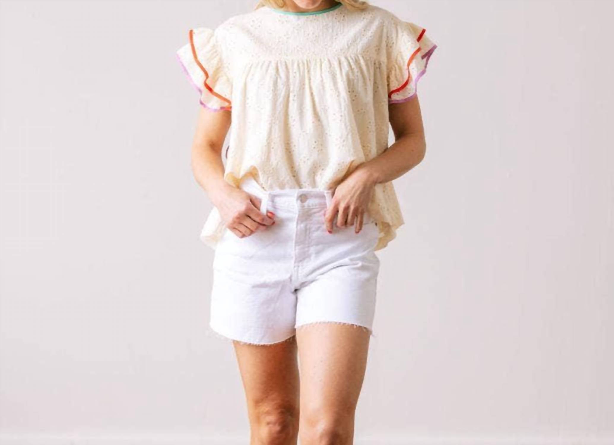 Sunshine Tienda - Eyelet Lottie Top