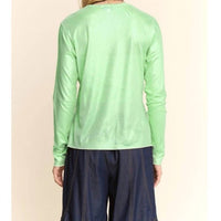 Davi & Dani - Metallic Mesh Long Sleeve Layering Top