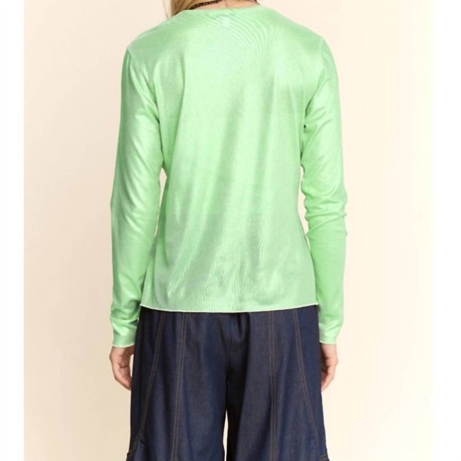 Davi & Dani - Metallic Mesh Long Sleeve Layering Top