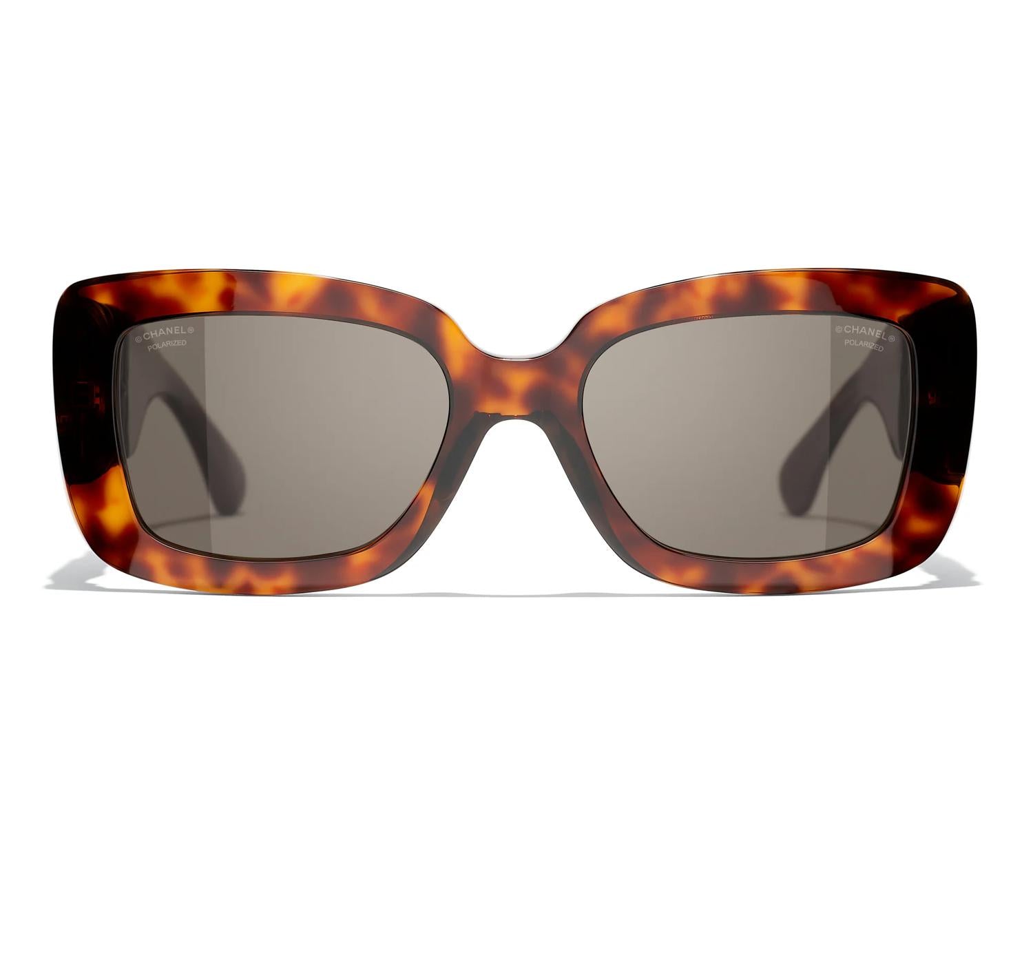 Chanel - Acetate Calfskin Square Polarized Sunglasses 5473qa - 11648