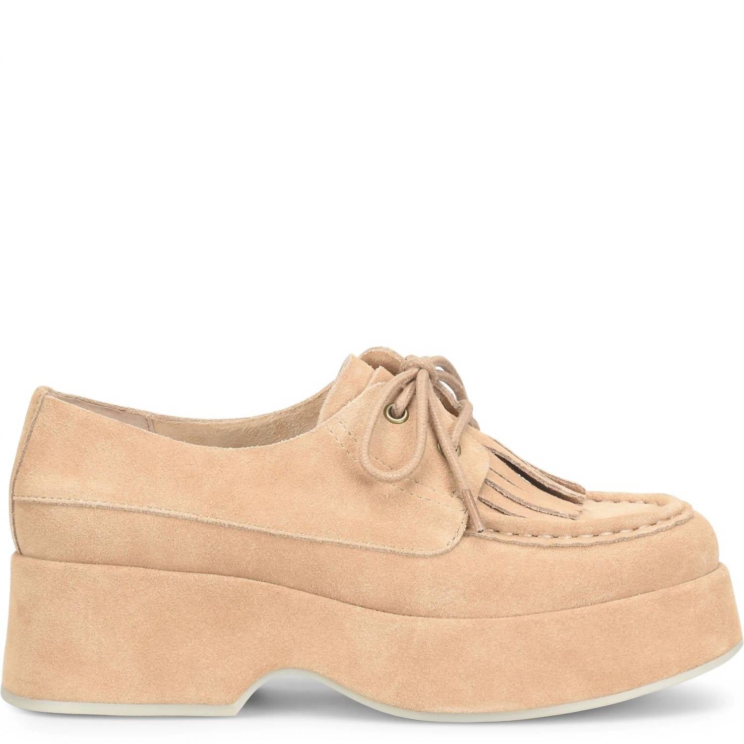 KORK-EASE Women's Penelope Platform Loafers in natural - women's flats - detail view