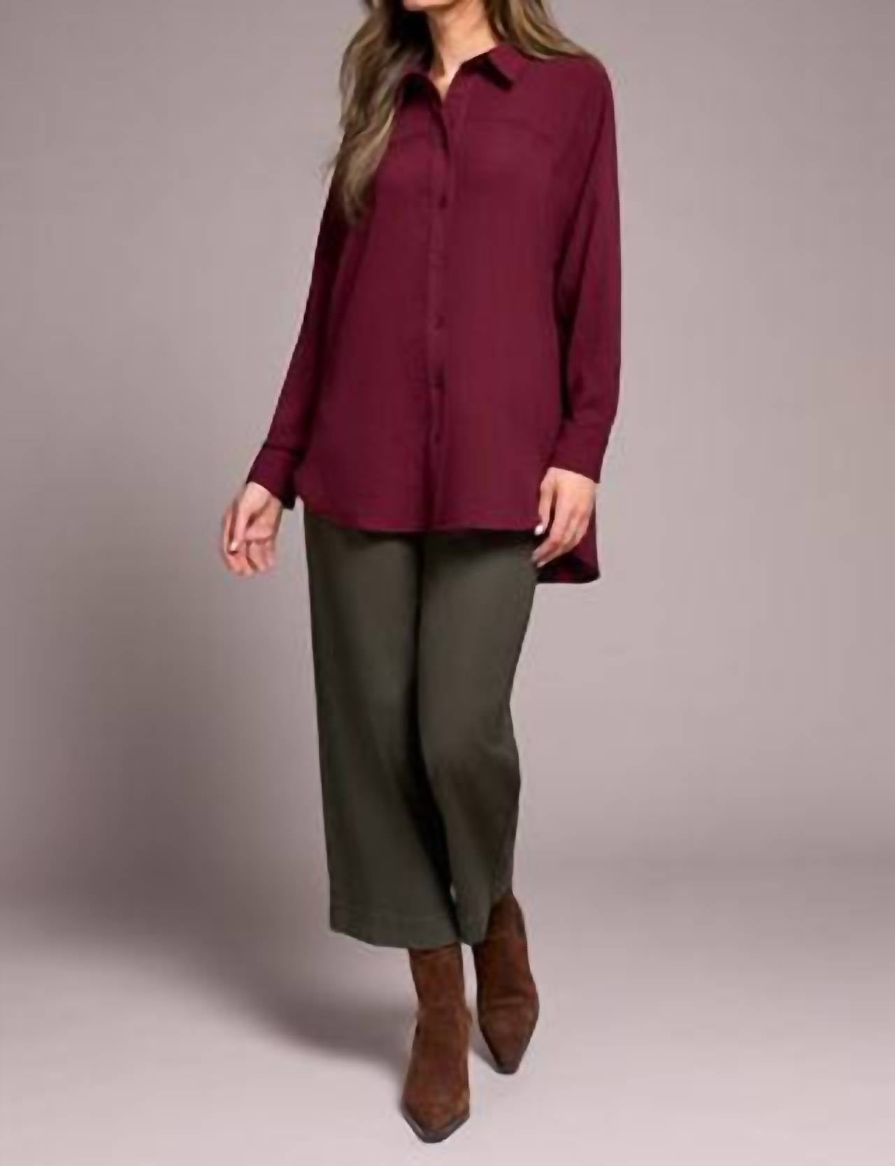 Tribal - Stretch Woven Flowy Raglan Sleeve Shirt