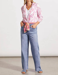 Tribal - Faina Floral Border Print Long Blouse
