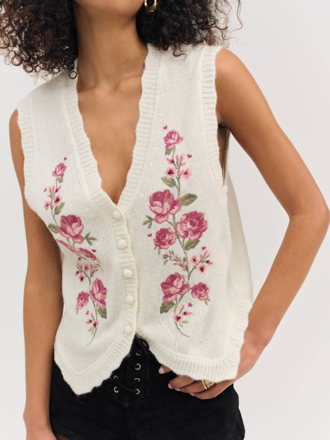 For Love & Lemons - Women's Molly Embroidered Sweater
