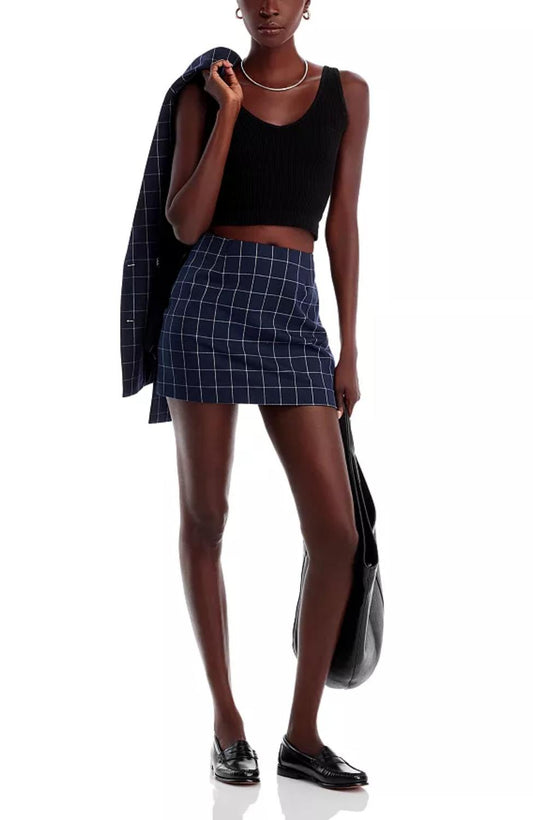 French Connection - Window Pane Check Mini Skirt
