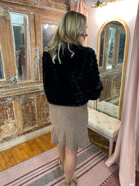 She + Sky - Faux Fur Crop Jacket