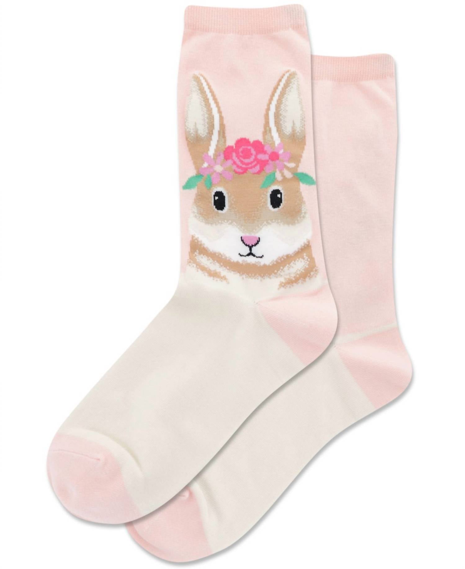 Hotsox - Women's Flower Crown Bunny Crew Socks