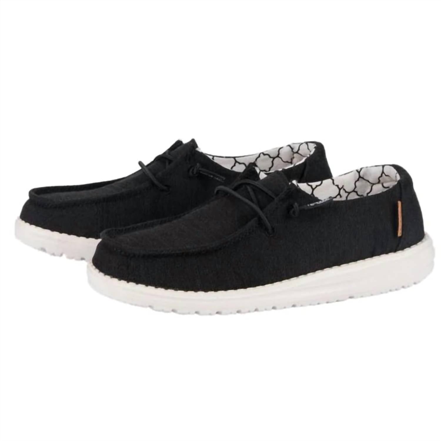 HEY DUDE Boy's Youth Wendy Linen Sneakers in black - kids' sneaker