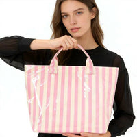 Josslyn By Wall To Wall - Women's Striped Vinyl Tote Bag