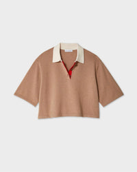 White + Warren - Cashmere Cropped Polo Shirt