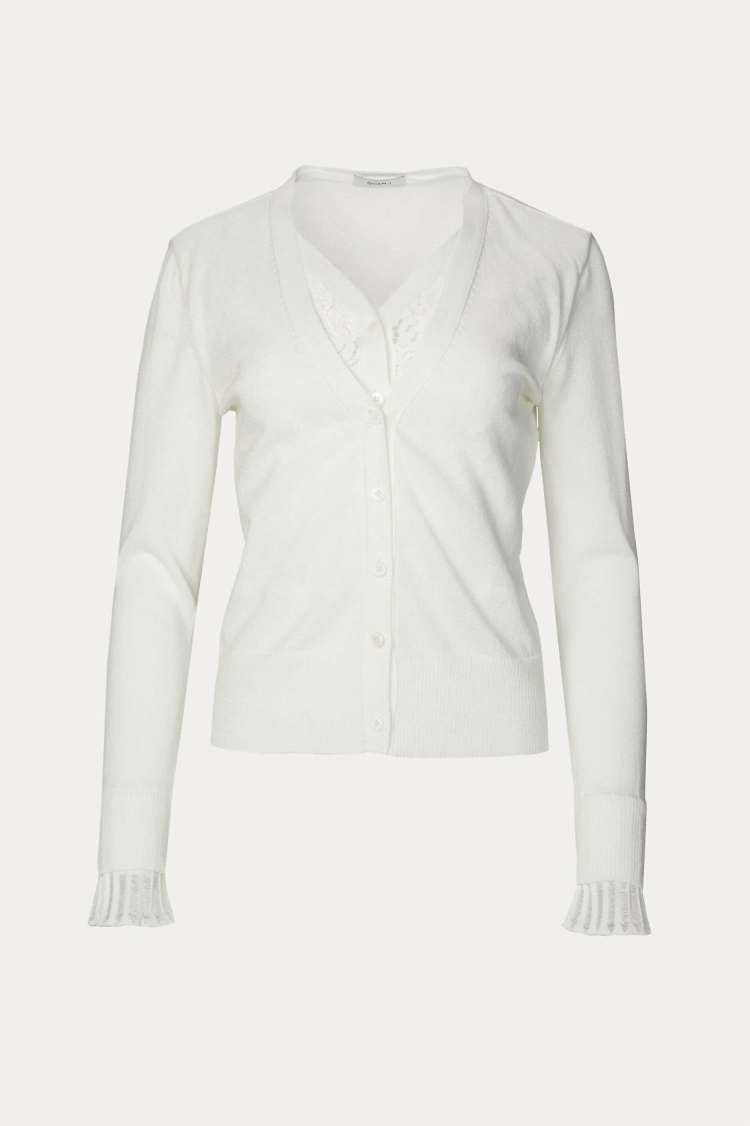 LACE PANELED CARDIGAN