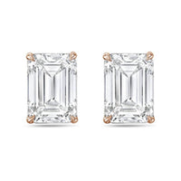 Diana M Jewels - 12.00 Cts Lab Grown Emerald Cut Stud Earrings