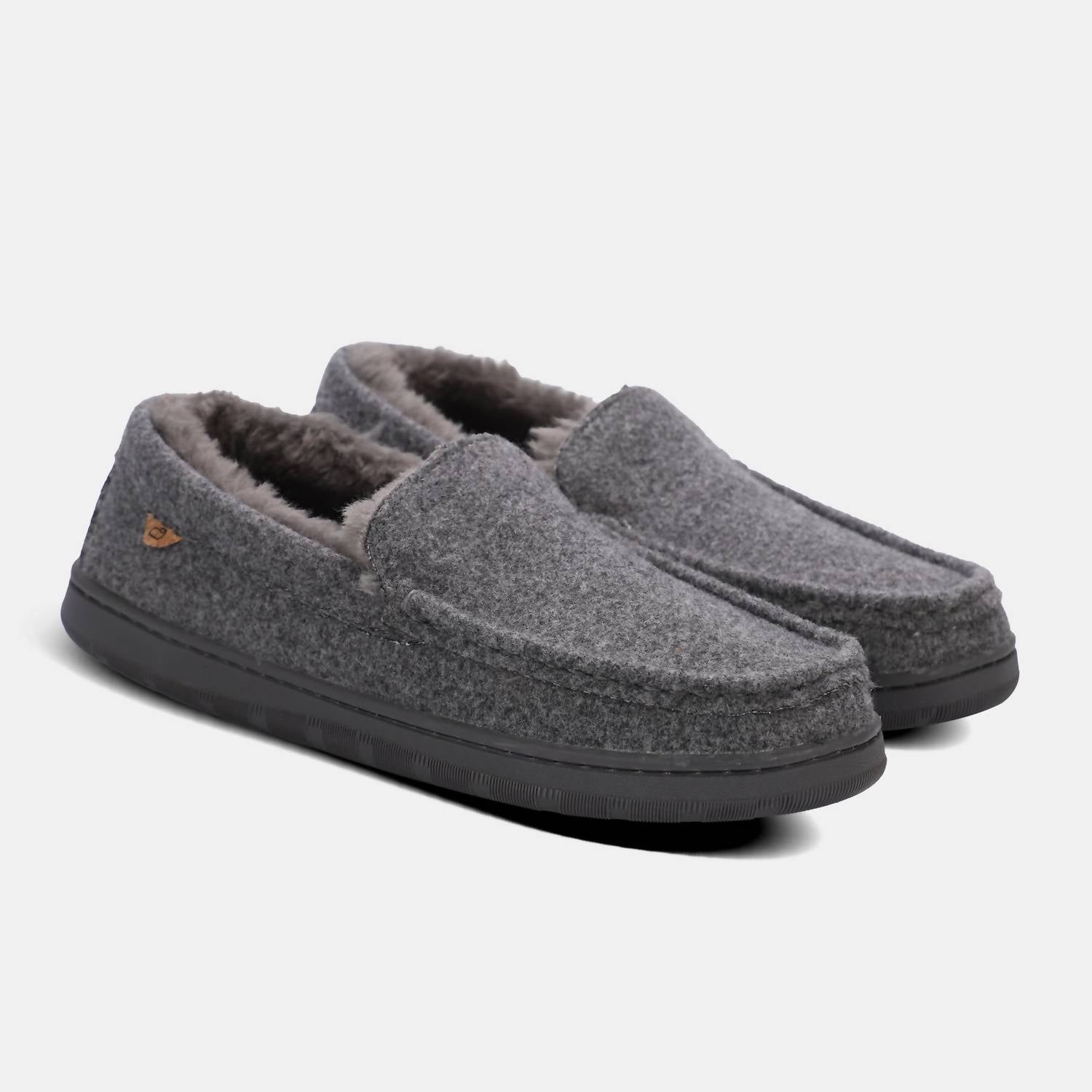 Lamo Men's Harrison Wool Slip-on Moccasin in charcoal - men's loafer - view 9