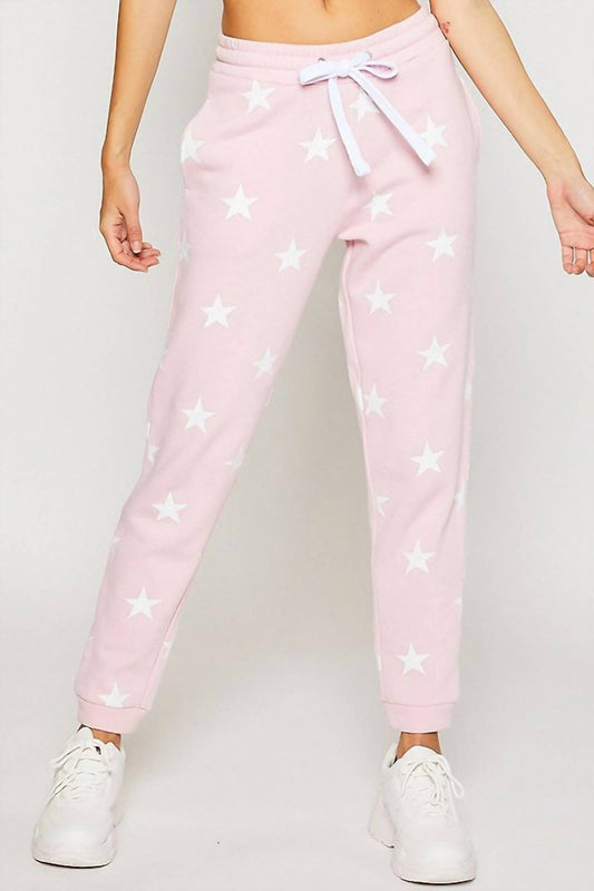 Reflex - FLEECE HIGH RISE JOGGER PANTS WITH STAR PRINT