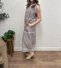 Wishlist - Lightweight Everyday Gingham Tiered Midi Dress