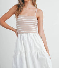 Buttermelon - Striped Sleeveless Tiered Maxi Dress