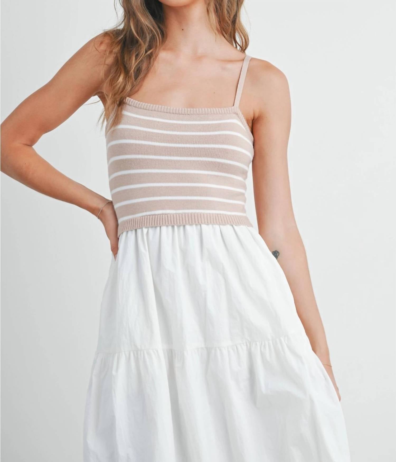 Buttermelon - Striped Sleeveless Tiered Maxi Dress