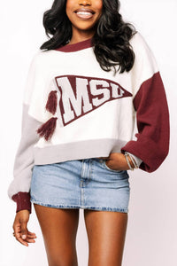 Queen Of Sparkles - Licensed Miss State Pennant Sweater